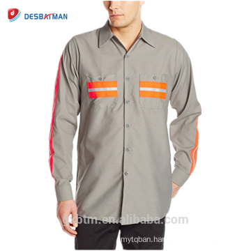 Hi Vis Polyester Cotton Long Sleeves Work Shirt High Visibility Safety Reflective Uniform Shirt Wholesale